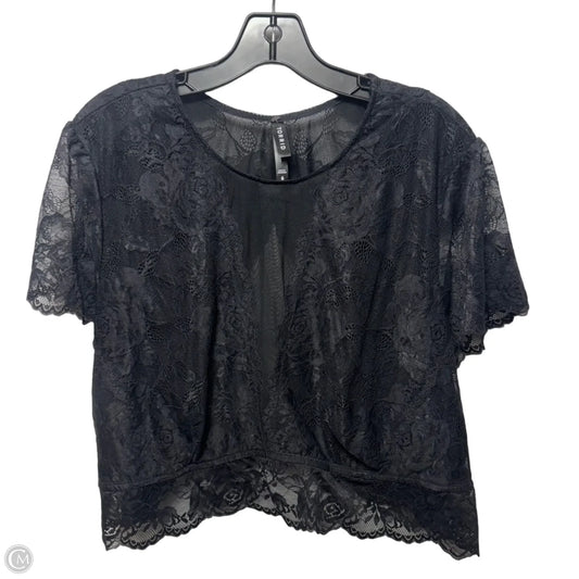 Lace Cropped Top Short Sleeve By Torrid In Black, Size: 6x