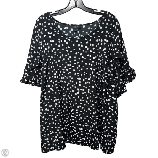 Top Short Sleeve By Torrid In Black & White, Size: 4x