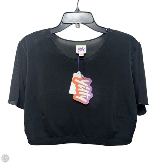 Mesh Cropped Top Short Sleeve By Yitty In Black, Size: 5