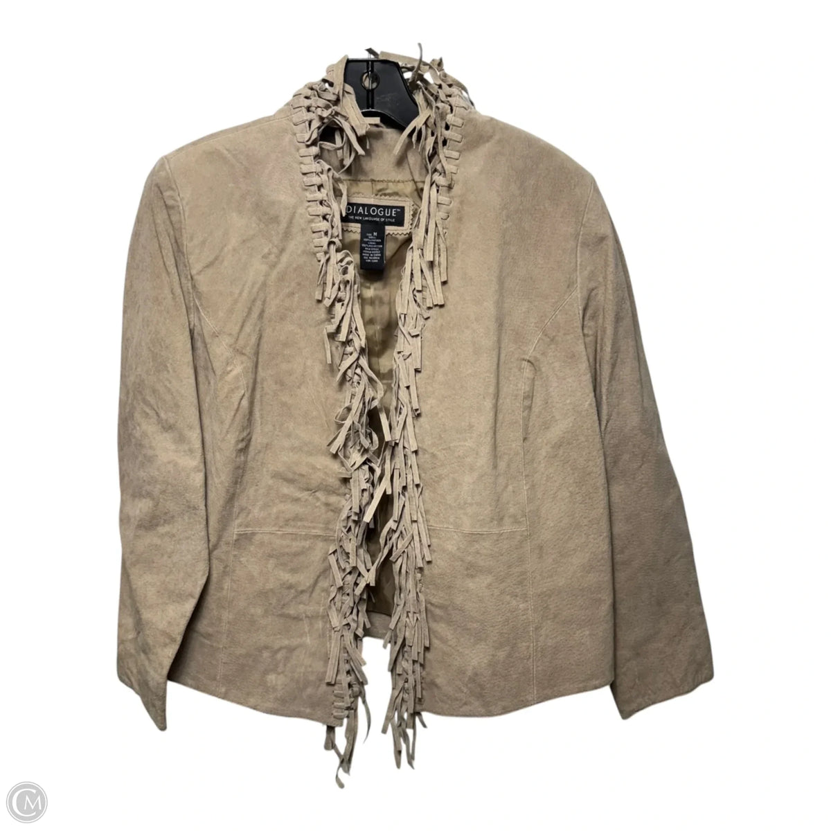 Jacket Leather By Dialogue In Tan, Size: M