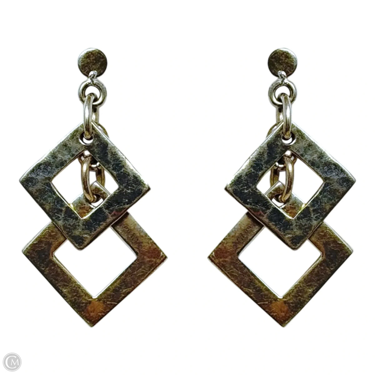 Geometric Dangle Earrings Sterling Silver