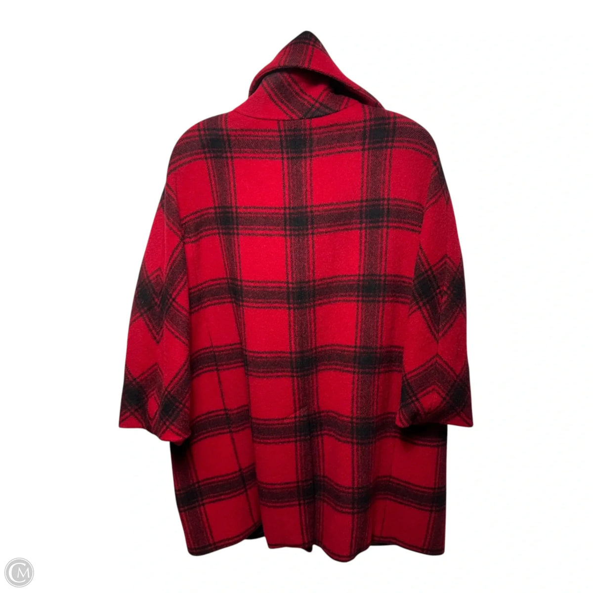 Coat Wool Blend By Talbots In Plaid Pattern, Size: L
