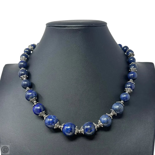 Blue Stone Graduated Beaded Necklace Statement