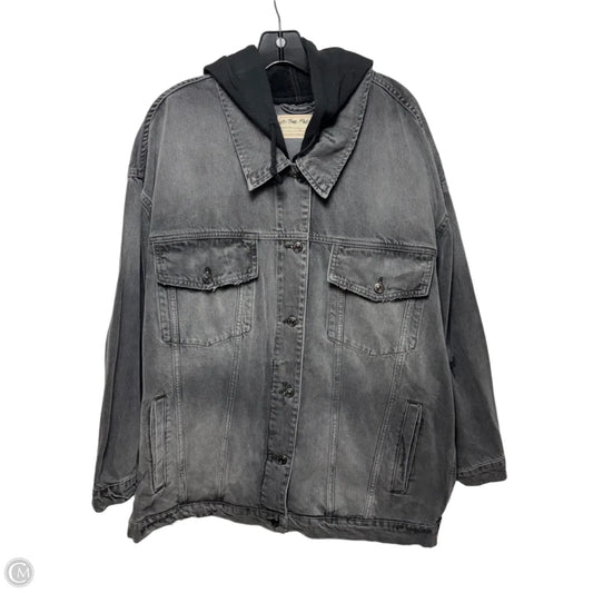 Jacket Denim By Free People In Grey, Size: Xl