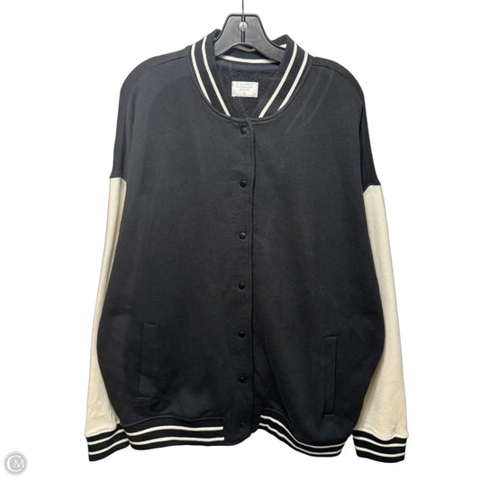 Jacket By Z Supply In Black & Cream, Size: Xl