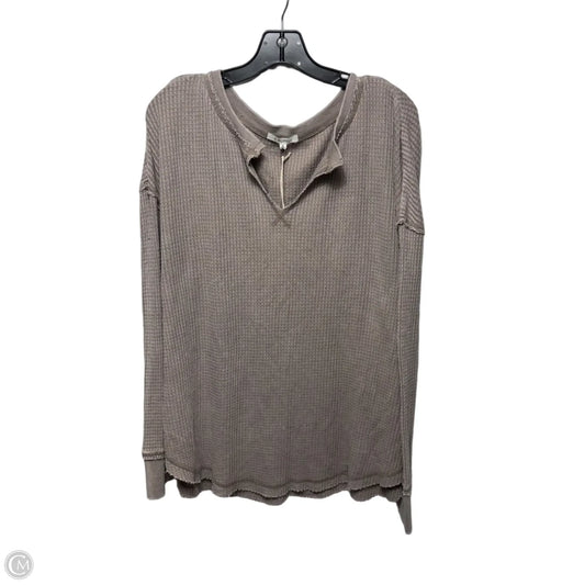 Top Long Sleeve By Z Supply In Brown, Size: Xl