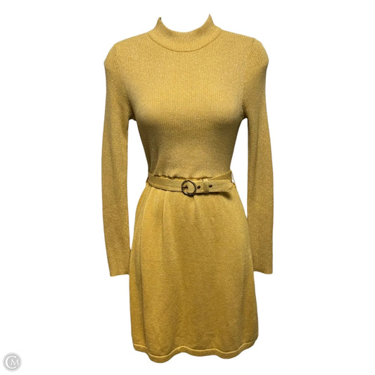 Metallic Knit Dress Casual Short By Free People In Gold, Size: Xs