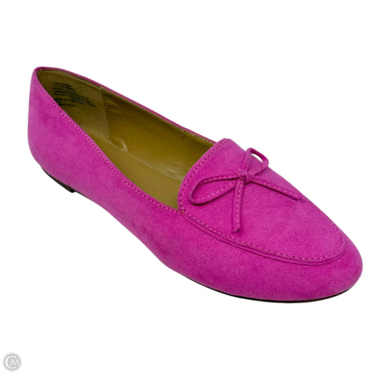 Faux Suede Loafer Shoes Flats By J. Crew In Pink, Size: 7.5