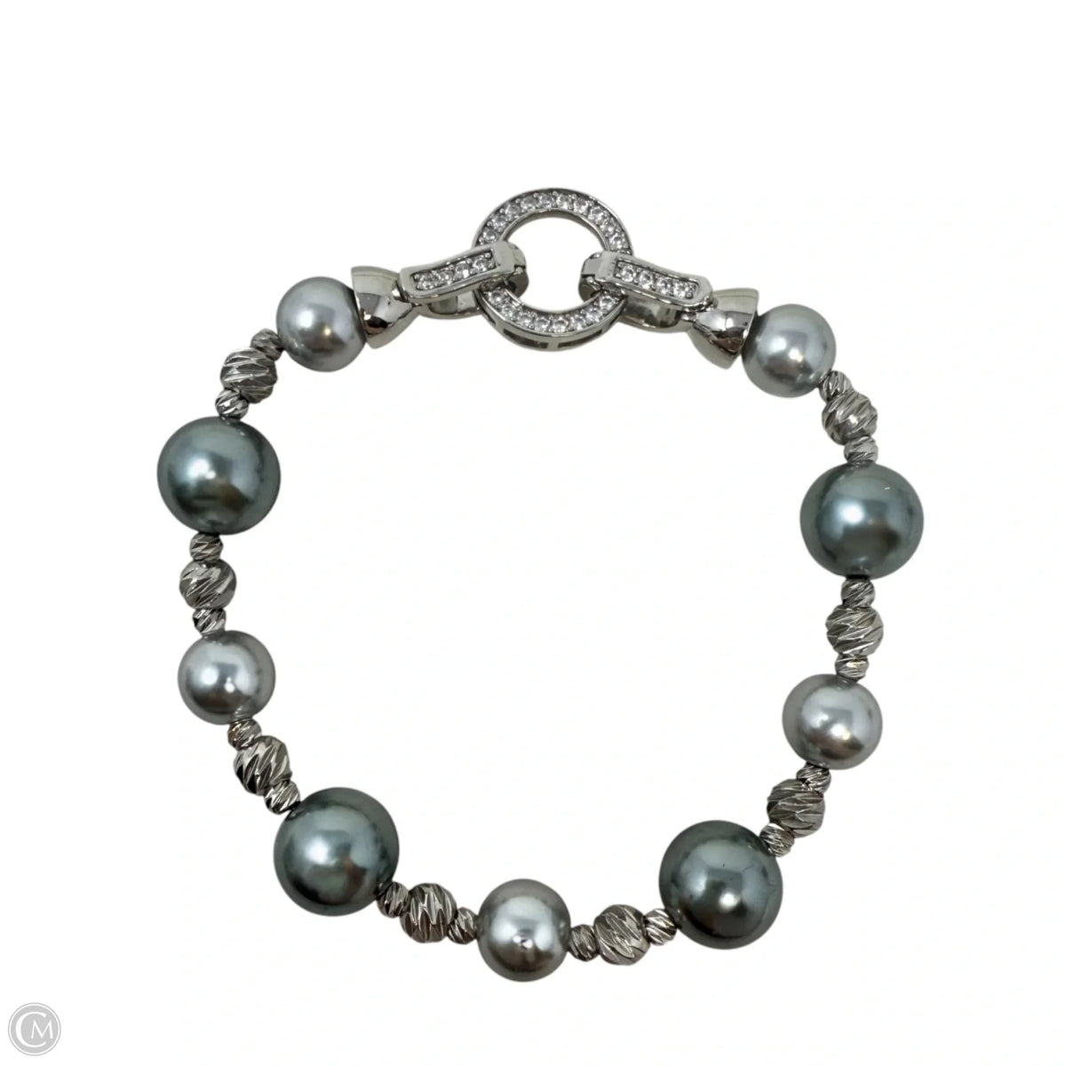 Faux Grey Pearl Beaded Bracelet