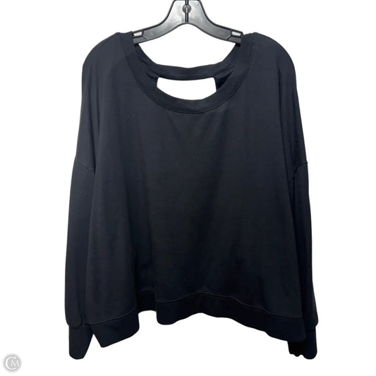 Open Back Sweatshirt Crewneck By Athleta In Black, Size: 3x