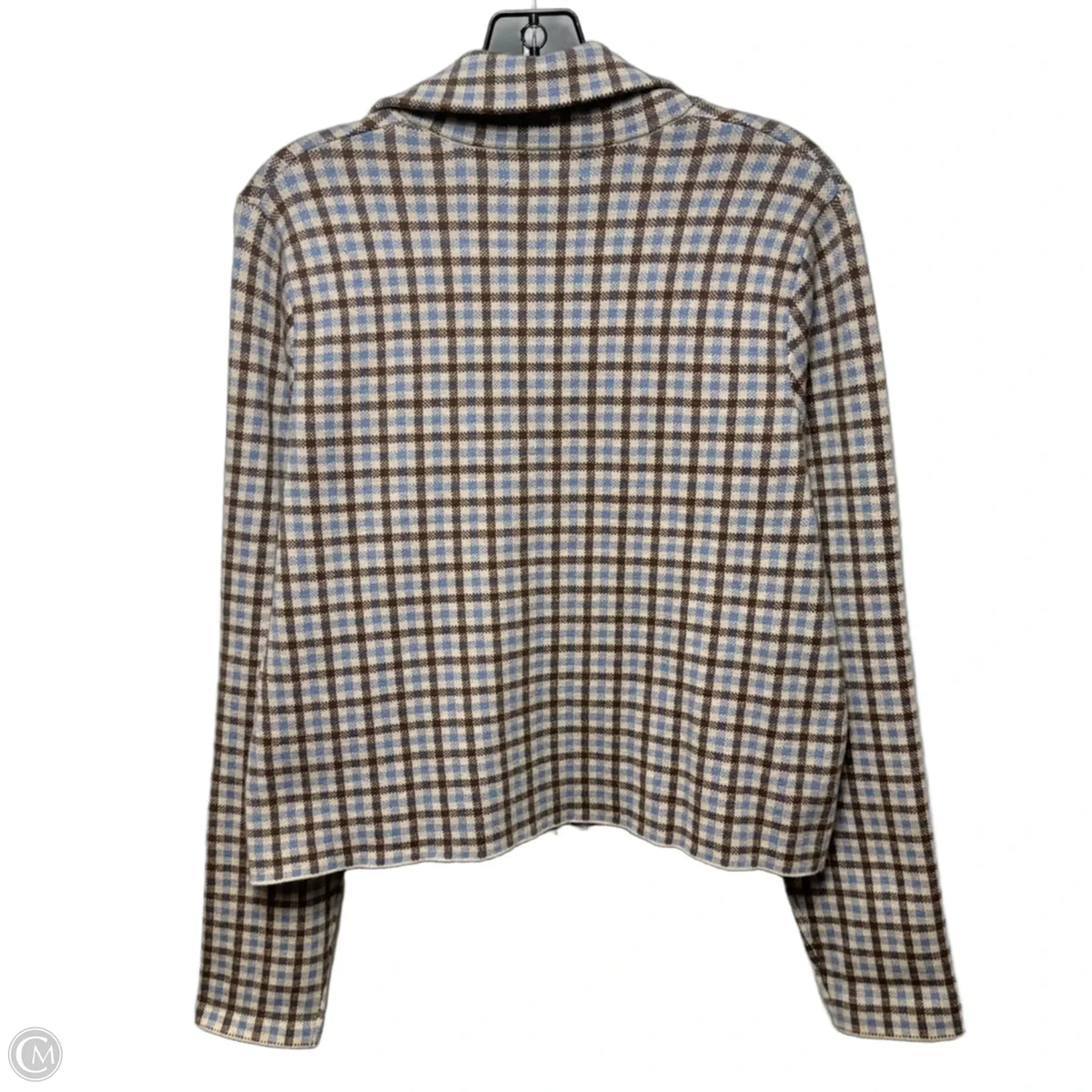 Knit Blazer By Rachel Roy In Plaid Pattern, Size: L