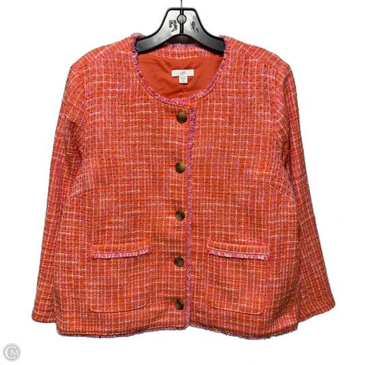 Tweed Blazer By J. Jill In Orange & Pink, Size: Mp