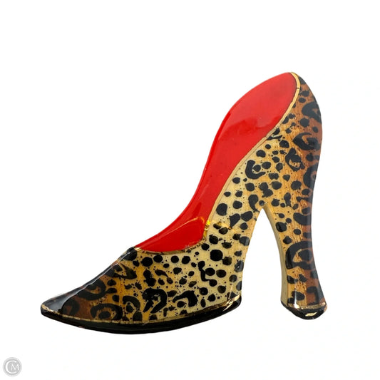 Leopard Print High Heel Shoe Pin