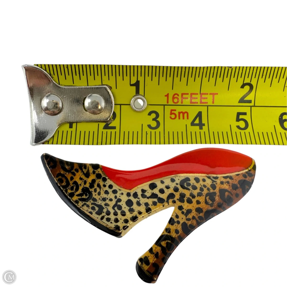 Leopard Print High Heel Shoe Pin