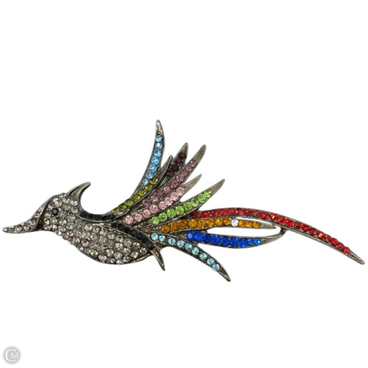 Multicolor Rhinestone Phoenix Bird Brooch Pin