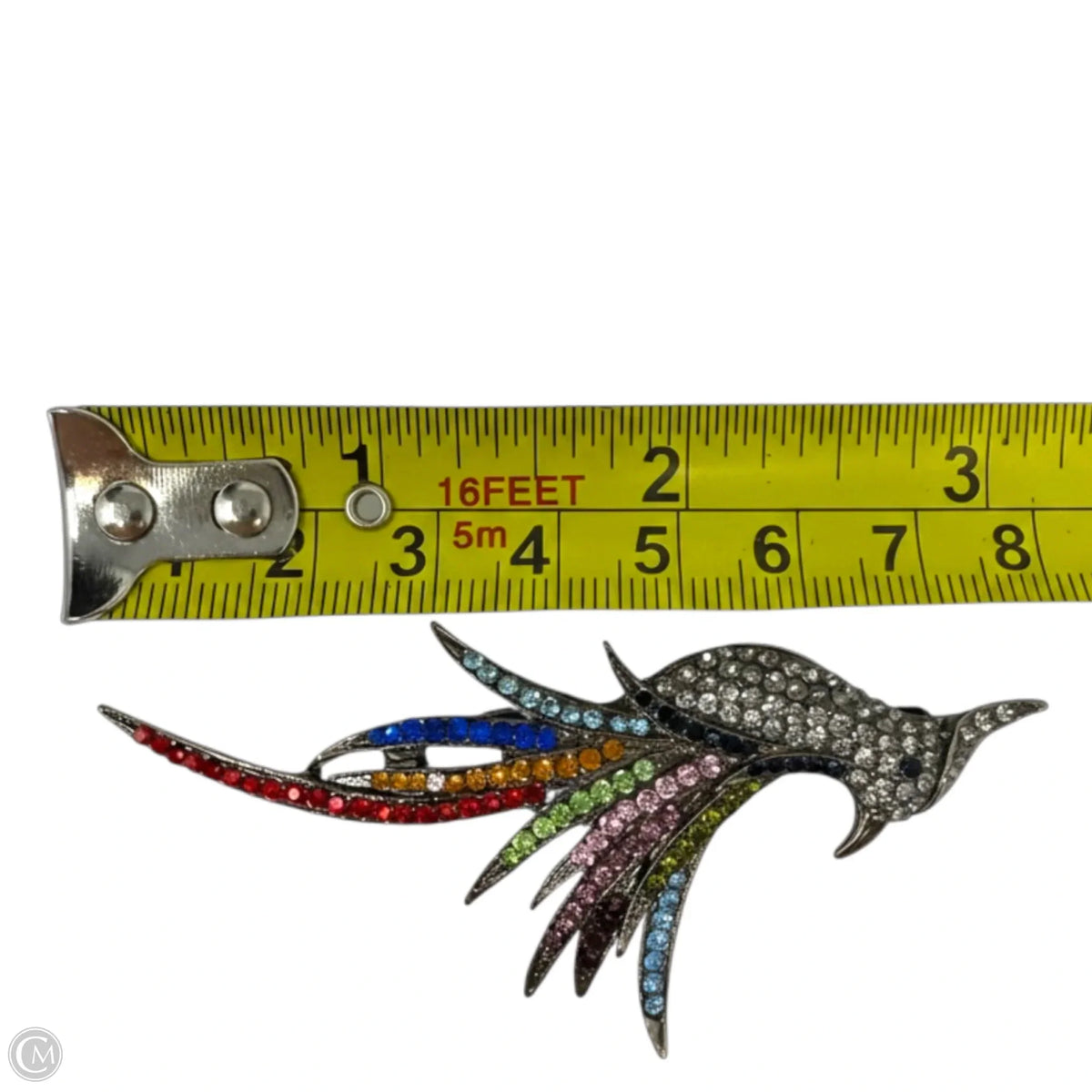 Multicolor Rhinestone Phoenix Bird Brooch Pin