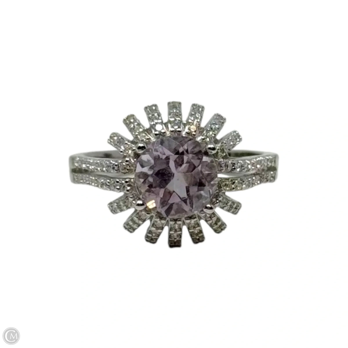 Purple Stone Sterling Silver Statement Ring, Size: 8