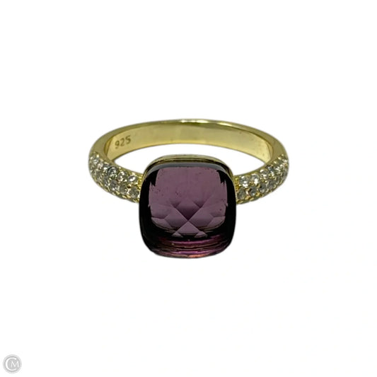 Faceted Purple Stone Statement Ring, Size: 8