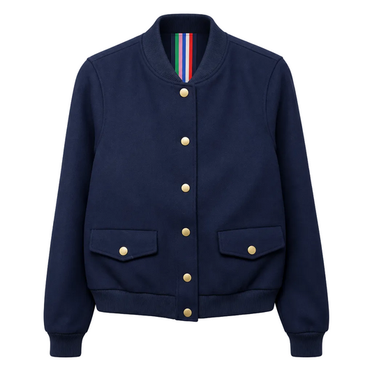 Baillie Bomber Jacket By Boden In Navy, Size: 8