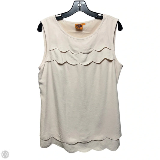 Scalloped Top Sleeveless Designer By Tory Burch In Beige, Size: 12