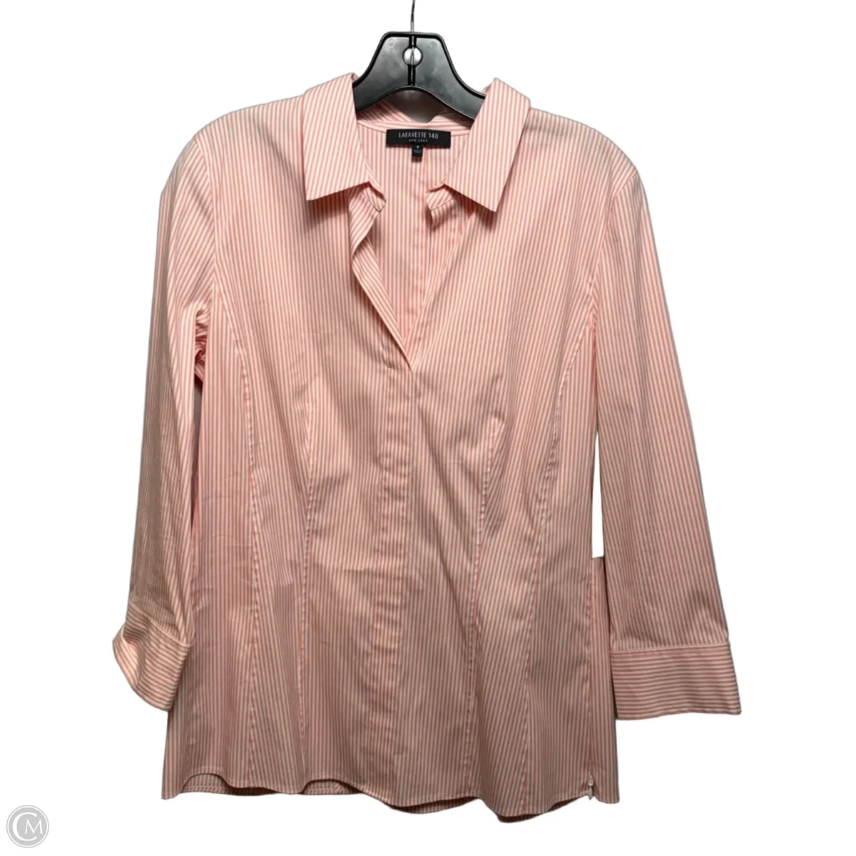 Katherine Blouse Designer By Lafayette 148 In Striped Pattern, Size: S