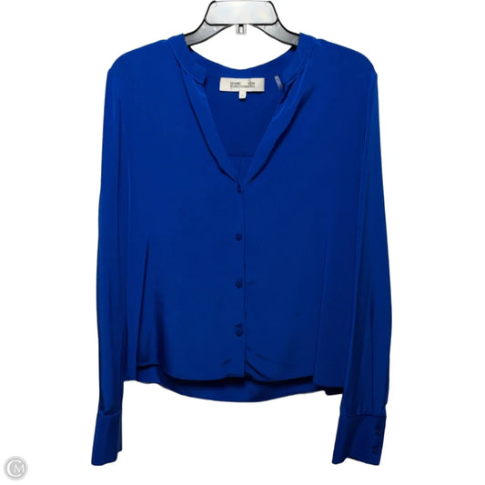 Top Long Sleeve Designer By Diane Von Furstenberg In Blue, Size: 10