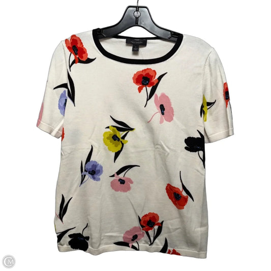 Top Short Sleeve By Ann Taylor In Floral Print, Size: Medium