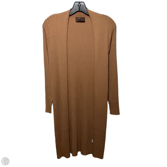 Ribbed Sweater Cardigan By Kerisma In Tan, Size: S