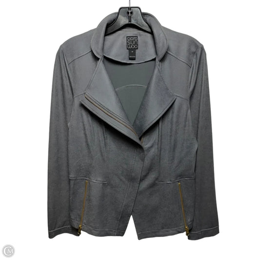 Liquid Leather Signature Jacket By Clara Sun Woo In Grey, Size: M