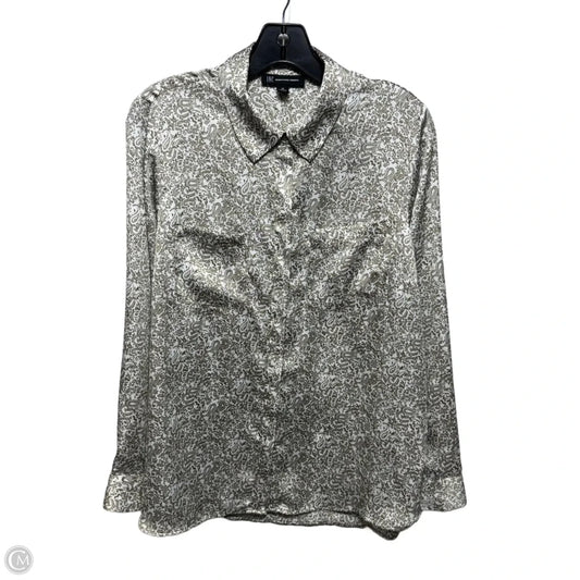 Top Long Sleeve By INC In Green & White, Size: M