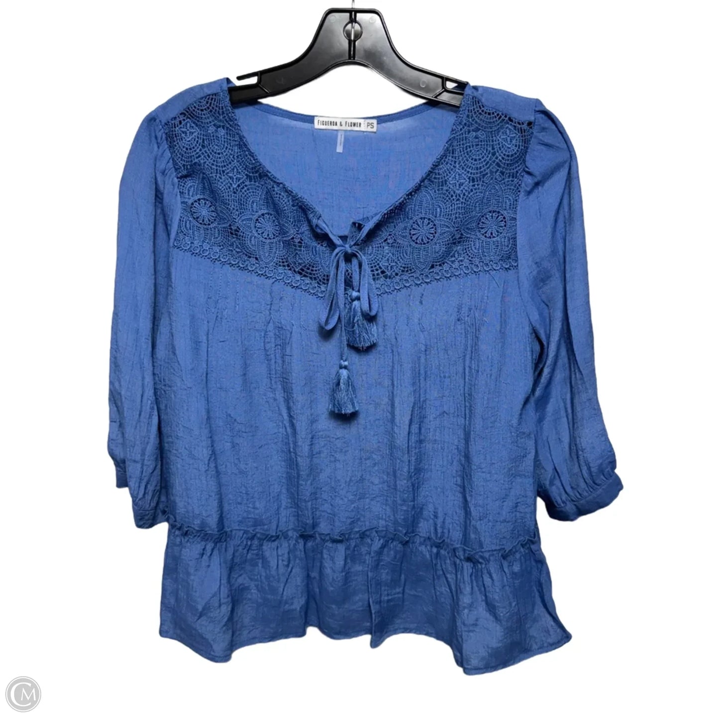 Top Long Sleeve By Figuero & Flower In Chambray, Size: Sp