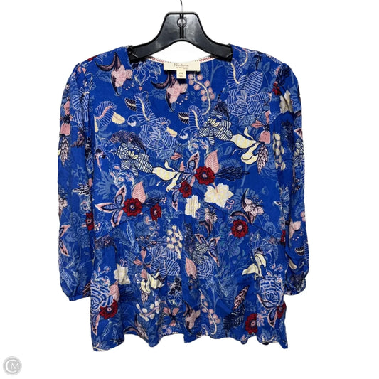 Top Long Sleeve By Nurture In Floral Print, Size: Mp