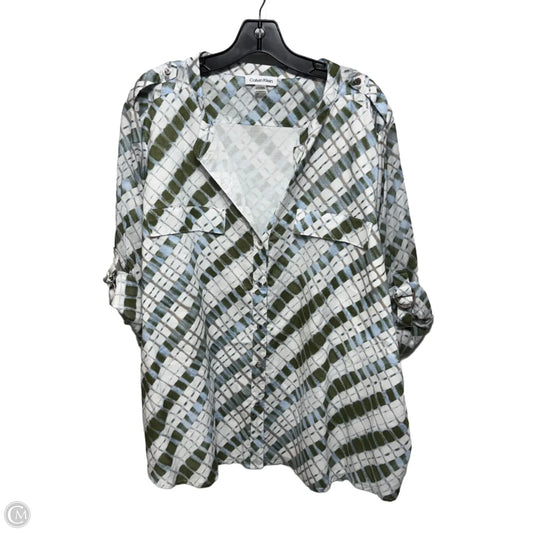 Top Long Sleeve By Calvin Klein In Multi-colored, Size: 3x