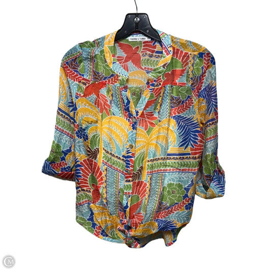 Top Long Sleeve By Figuero & Flower In Multi-colored, Size: Mp