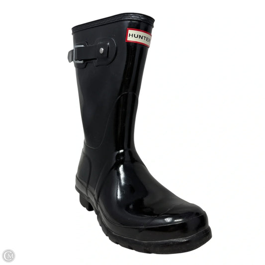 Original Short Gloss Rain Boots  By Hunter In Black, Size: 8