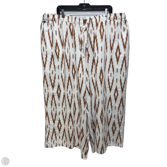 Delicate Ditsy Pants Wide Leg By Vince Camuto In Brown & White, Size: 2x
