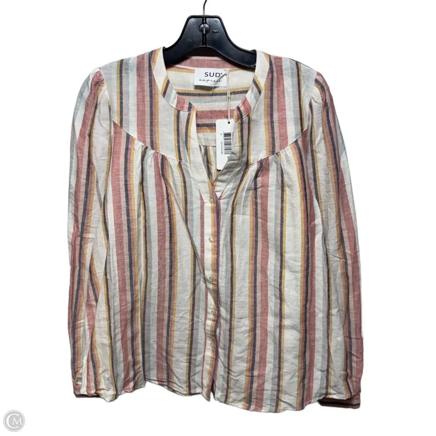 Coralline Top Long Sleeve By Sud Express In Striped Pattern, Size: M