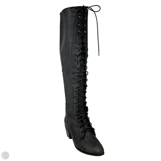 Erlene Knee High Lace-Up Boots By Jeffrey Campbell X Free People In Black, Size: 7.5