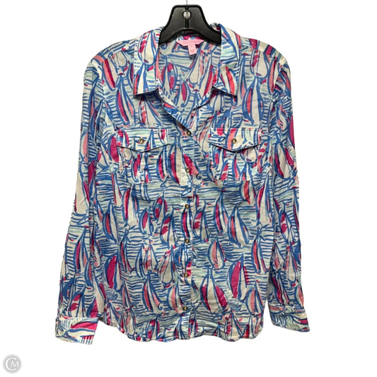 Top Long Sleeve Designer By Lilly Pulitzer In Nautical Print, Size: 8