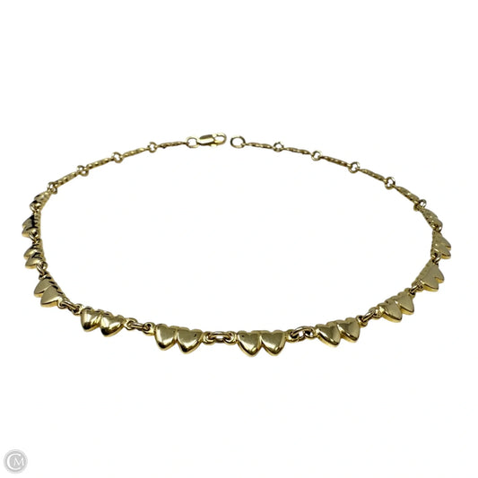 12” Gold Tone Double Heart Anklet