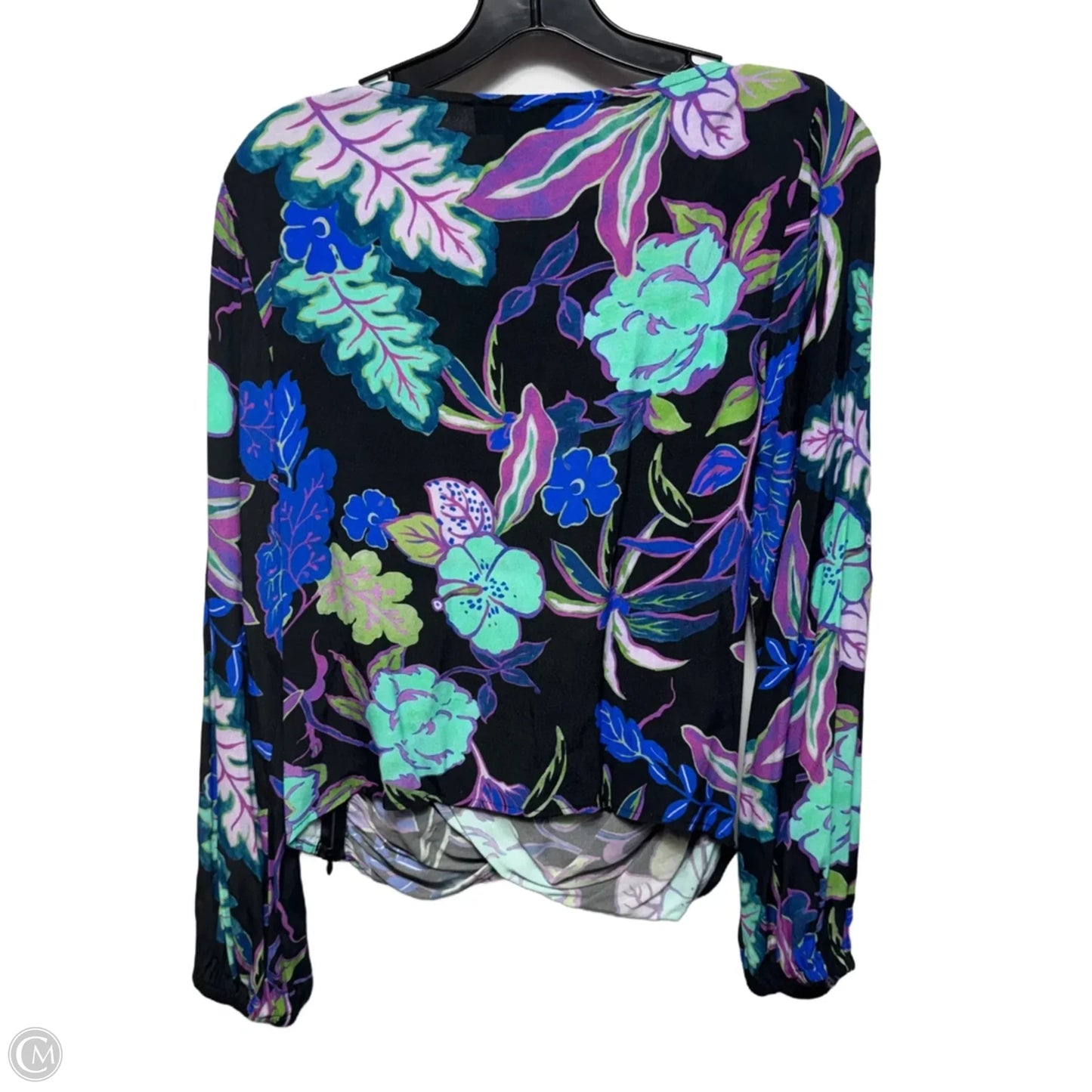 Crystal Girl Boatneck Top Long Sleeve By Karen Kane In Tropical Print, Size: S