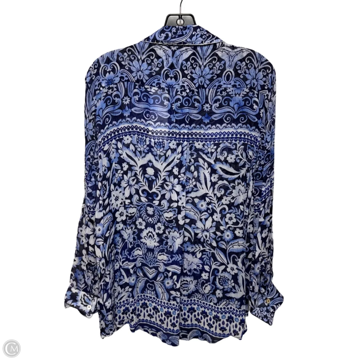 WOV HOLLY Top Long Sleeve By karyn seo In Blue Multi, Size: M