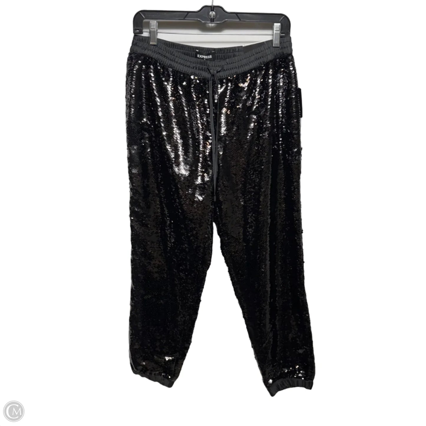 High-Rise Sequin Joggers By Express In Black, Size: S