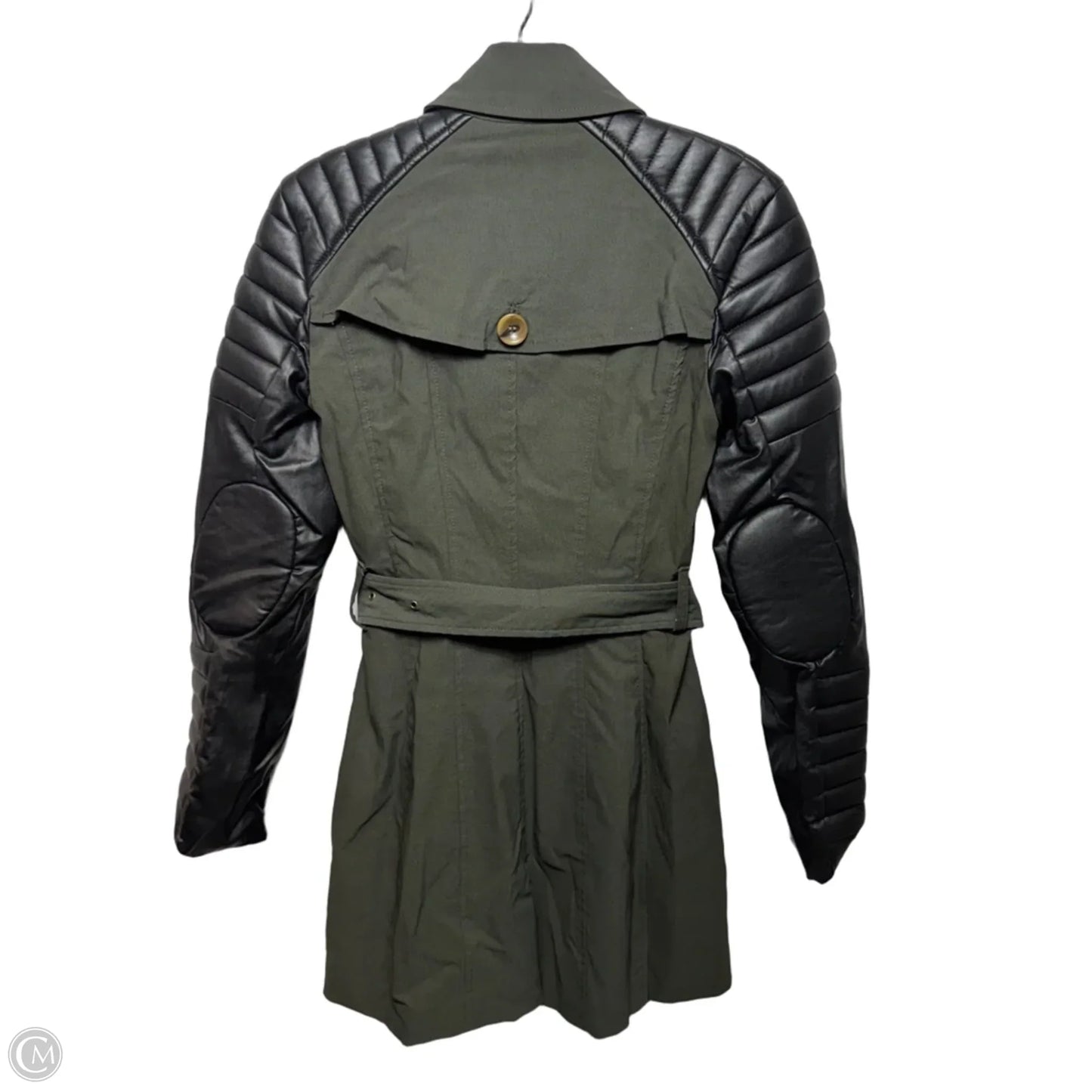 Keanu Mixed Media Trench Coat By W118 By Walter Baker In Green, Size: XS