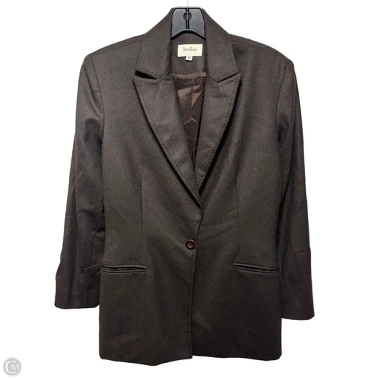 Wool Blazer Designer By Neiman Marcus In Brown, Size: 10