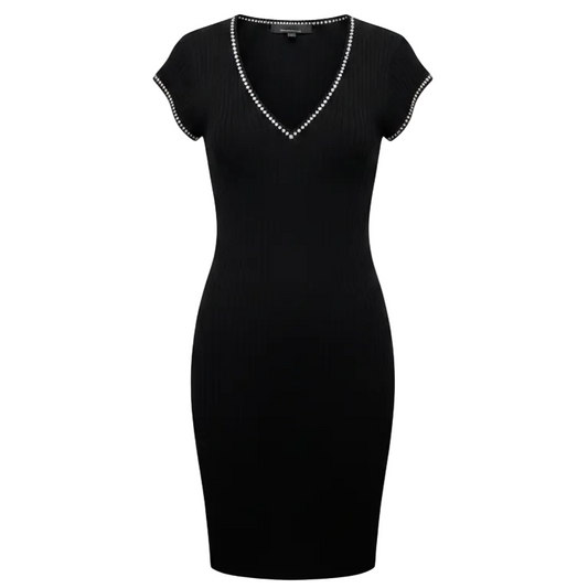 Braided Trim Sweater Dress By White House Black Market In Black, Size: S