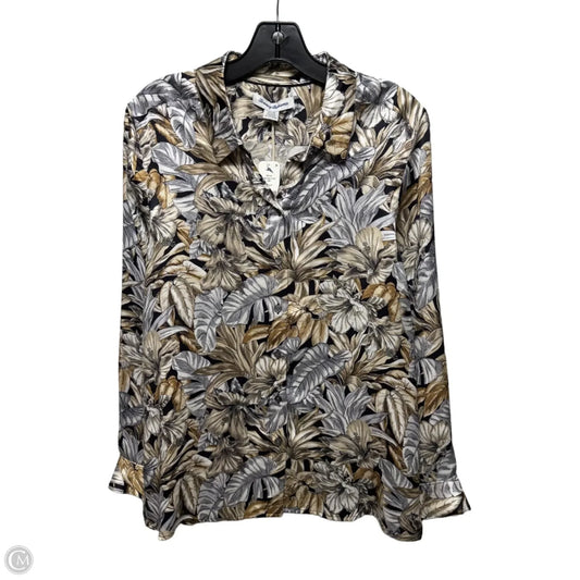Grand Canal Silk Top Long Sleeve By Tommy Bahama In Floral Print, Size: M