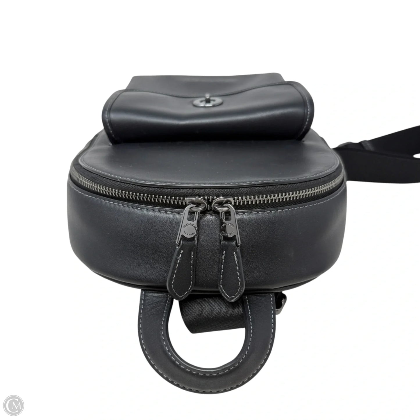 Turnlock Leather Sling Pack Designer By Coach, Size: Medium