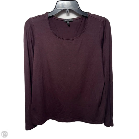 Top Long Sleeve By Eileen Fisher In Brown, Size: L