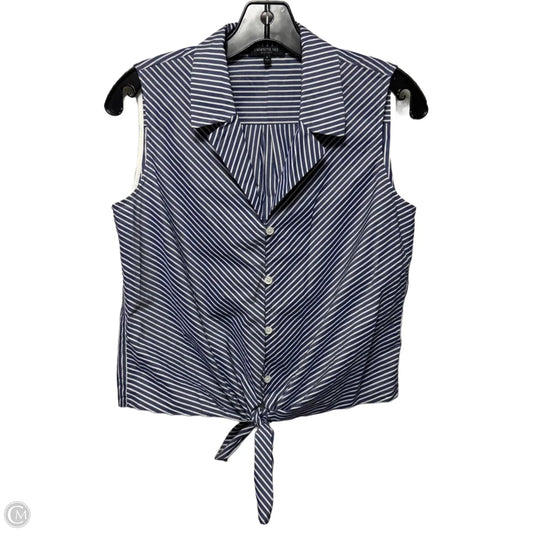 Top Sleeveless Designer By Lafayette 148 In Striped Pattern, Size: S